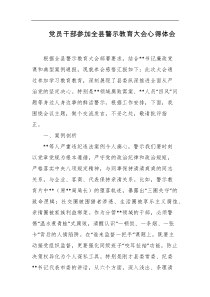 党员干部参加全县警示教育大会心得体会