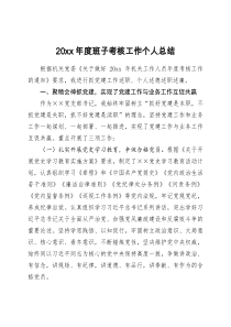 20XX年度班子考核工作个人总结