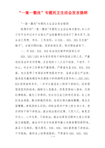 “一案一整改”专题民主生活会发言提纲