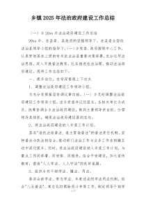 乡镇2025年法治政府建设工作总结