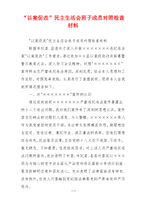 “以案促改”民主生活会班子成员对照检查材料