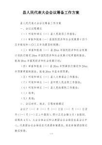 县人民代表大会会议筹备工作方案