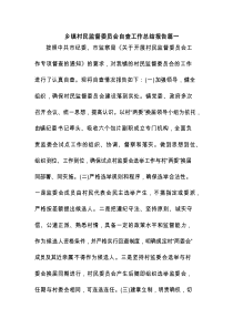 乡镇村民监督委员会自查工作总结报告范文三篇