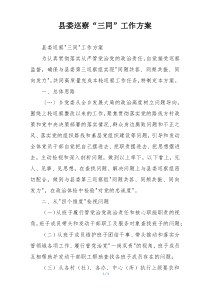 县委巡察“三同”工作方案