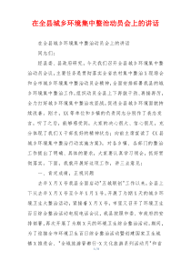 在全县城乡环境集中整治动员会上的讲话