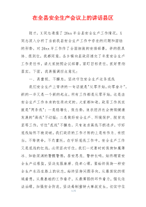 在全县安全生产会议上的讲话县区