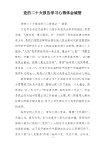 党的二十大报告学习心得体会城管