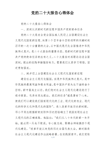 党的二十大报告心得体会