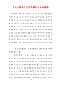 党史专题民主生活会研讨发言政法委