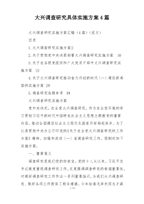 大兴调查研究具体实施方案4篇