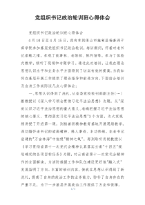 党组织书记政治轮训班心得体会
