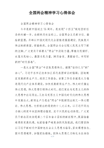 全国两会精神学习心得体会