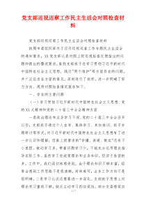 党支部巡视巡察工作民主生活会对照检查材料