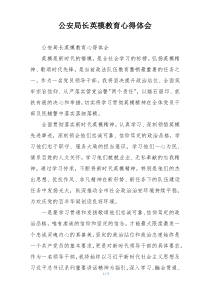 公安局长英模教育心得体会