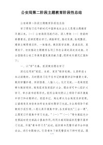公安局第二阶段主题教育阶段性总结
