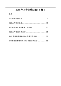 6篇20XX年工作总结汇编