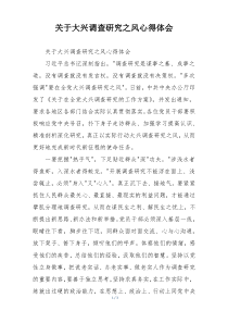 关于大兴调查研究之风心得体会