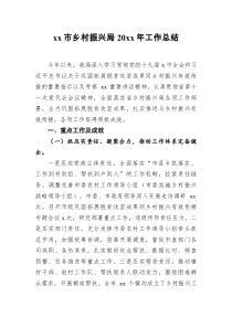 xx市乡村振兴局20XX年工作总结