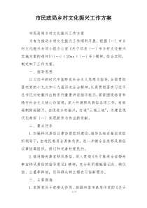 市民政局乡村文化振兴工作方案