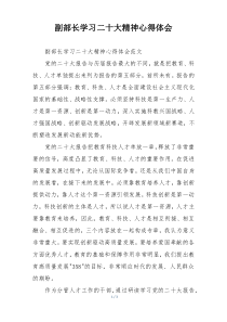 副部长学习二十大精神心得体会
