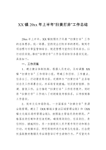 XX镇20XX年上半年扫黄打非工作总结