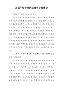 加强年轻干部队伍建设心得体会