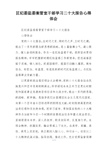区纪委监委案管室干部学习二十大报告心得体会