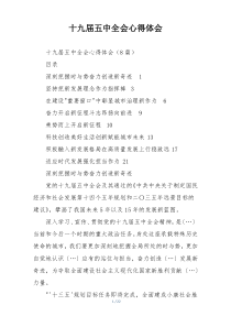 十九届五中全会心得体会