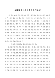 个人总结乡镇新任公务员个人工作总结