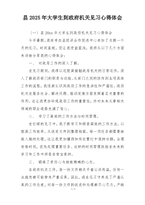 县2025年大学生到政府机关见习心得体会