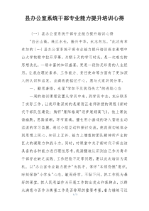 县办公室系统干部专业能力提升培训心得
