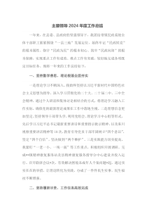 主要领导2024年度工作总结