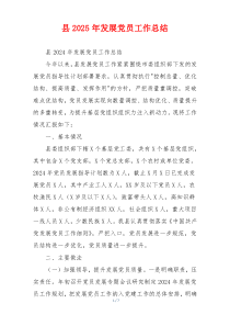 县2025年发展党员工作总结