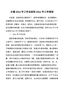 乡镇20XX年工作总结和20XX年工作谋划
