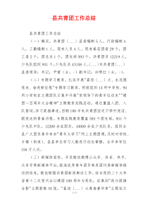县共青团工作总结