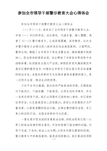 参加全市领导干部警示教育大会心得体会
