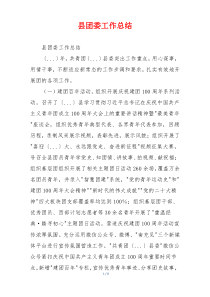 县团委工作总结