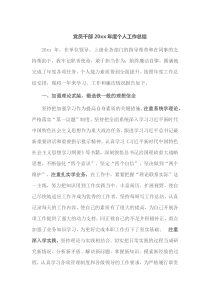 党员干部20XX年度个人工作总结