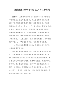 县委党建工作领导小组2024年工作总结
