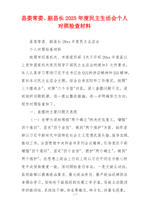 县委常委、副县长2025年度民主生活会个人对照检查材料