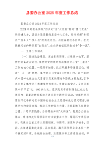 县委办公室2025年度工作总结