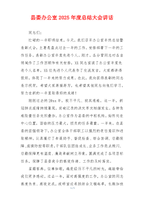 县委办公室2025年度总结大会讲话