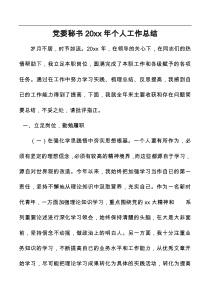 党委秘书20XX年个人工作总结