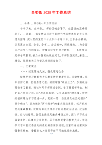 县委部2025年工作总结