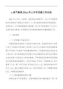 党建总结x县气象局20XX年上半年党建工作总结