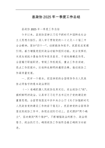 县政协2025年一季度工作总结