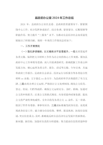 县政府办公室2024年工作总结