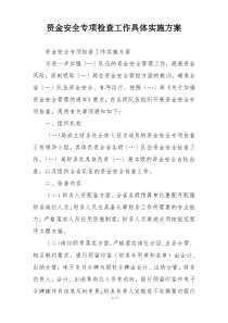 资金安全专项检查工作具体实施方案