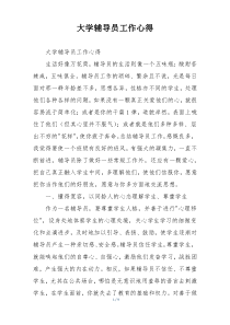 大学辅导员工作心得