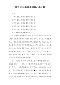 学习2025年两会精神心得5篇